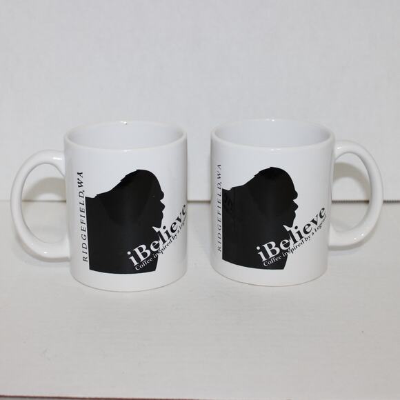 NEW Bigfoot Coffee Tea Mugs iBELIEVE Inspired by a Legend Coffee 12oz Wht & Blk - Picture 7 of 7